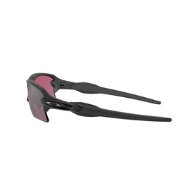 Oakley Rectangle Sunglasses 0OO9188 in dark grey with wraparound frame, pink-tinted lenses, viewed from above at an angle