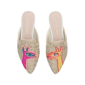 Otter Llama Raffia Mules