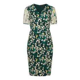Oralie Floral Embroidered Fitted Dress