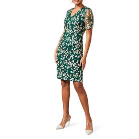 Oralie Floral Embroidered Fitted Dress