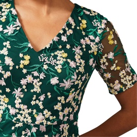 Oralie Floral Embroidered Fitted Dress