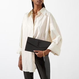 Uptown Embossed Leather Pouch