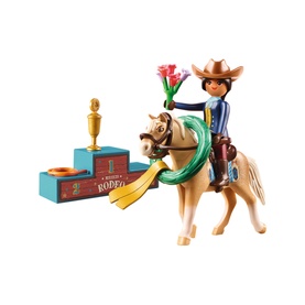 Playmobil Rodeo Pru multicoloured figure set with horse, flowers, podium and trophy accessories