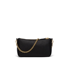 Prada Re-Edition 2000 Shoulder Bag in black Saffiano leather with gold-tone chain strap, enamelled triangle logo, and zip closure
