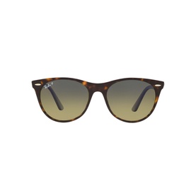 Ray-Ban Polar Wayfarer II Sunglasses RB2185 55 in tortoiseshell acetate with gradient grey-green lenses, front view