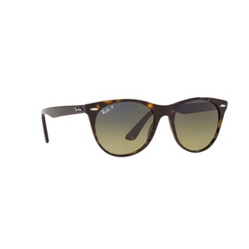 Ray-Ban Polar Wayfarer II Sunglasses RB2185 55 in tortoiseshell acetate with round frames and green gradient lenses