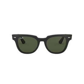 Ray-Ban Square Sunglasses RB2168 in black with dark green lenses, thick square acetate frames, silver temple tips