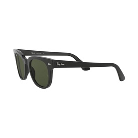 Ray-Ban Square Sunglasses RB2168 in black with green lenses, thick angular frames and slim temples
