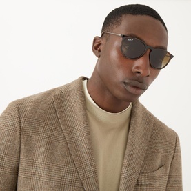 Havana Erika Pilot Plain Sunglasses Brown