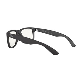 Ray-Ban Justin Square Sunglasses in matte black, rear three-quarter view showing temples and frame construction