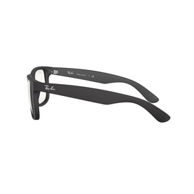 Ray-Ban Justin Square Sunglasses in black, rear view showing temple arms with signature Ray-Ban branding