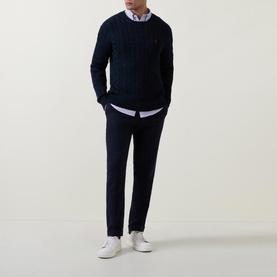 Crew Neck Cable Knit Sweater