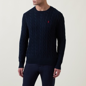 Crew Neck Cable Knit Sweater