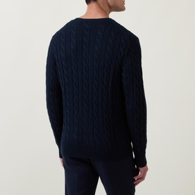 Crew Neck Cable Knit Sweater