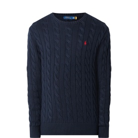 Crew Neck Cable Knit Sweater