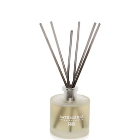 Rathbornes Dublin Dawn Reed Diffuser in frosted glass bottle with silver cap and dark grey reeds