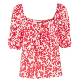 Elizabeth Knot Detail Floral Top