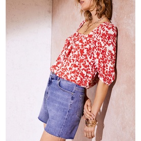 Elizabeth Knot Detail Floral Top