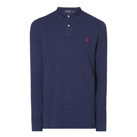 Logo Long Sleeve Cotton Polo Shirt
