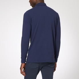Logo Long Sleeve Cotton Polo Shirt