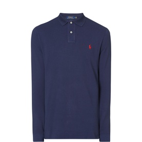 Logo Long Sleeve Cotton Polo Shirt