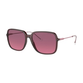 Ralph Lauren 0RA5272 Square Sunglasses in translucent burgundy with pink-tinted lenses and slim rose-tone metal temples
