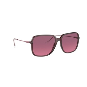 Ralph Lauren 0RA5272 Square Sunglasses in transparent purple with rose-tinted lenses and slim metal temples