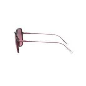 Ralph Lauren 0RA5272 Square Sunglasses in burgundy-pink with slim metal arms, shown from the side