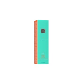Rituals Sun Care Karma SPF30 suncare product in teal and coral box packaging, upright front-facing view.