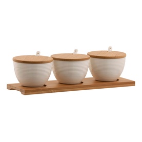 Ripple Three Bowls with Tray Set of Four