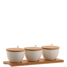 Ripple Three Bowls with Tray Set of Four