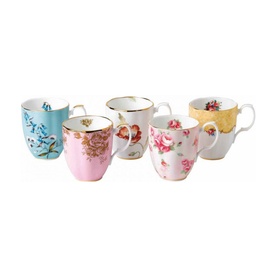 Set of Five 100 Years of Royal Albert Mugs 1950 - 1990