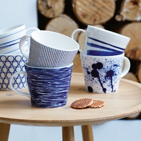 Set of 6 Pacific Blue Mugs 