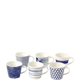 Set of 6 Pacific Blue Mugs 