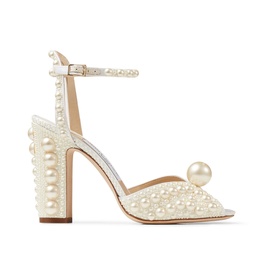 Sacaria 100 Pearl-Embellished Block Heels