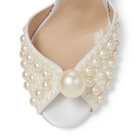 Sacaria 100 Pearl-Embellished Block Heels