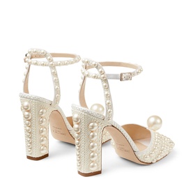 Sacaria 100 Pearl-Embellished Block Heels