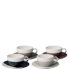 Set of 4 Coffee Studio Cappuccino Cups & Saucers 260ml