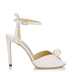 Sacora 100 Pearl-Embellished Heeled Sandals