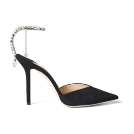 Saeda 100 Crystal-Embellished Suede Pumps