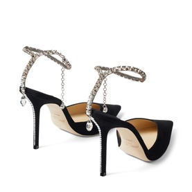 Saeda 100 Crystal-Embellished Suede Pumps