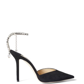 Saeda 100 Crystal-Embellished Suede Pumps