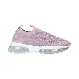 Carvela Scatter Bubble Trainers in pink knit with crystal embellishments, clear bubble sole and white outsole