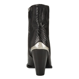 Snakeskin Effect Leather Boots