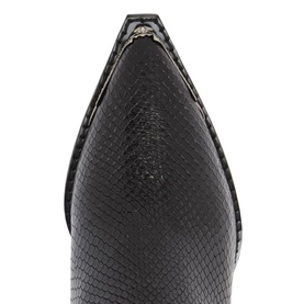 Snakeskin Effect Leather Boots