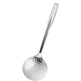 Stellar Stainless Steel Skimmer with perforated round bowl head, long handle, and hanging hole at top