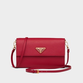 Saffiano Leather Shoulder Strap Wallet