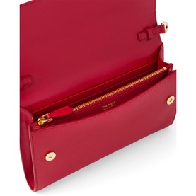 Saffiano Leather Shoulder Strap Wallet