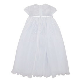 Pleated Christening Gown And Bonnet