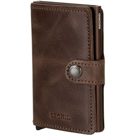 Vintage Card Protector Mini Wallet Light Brown